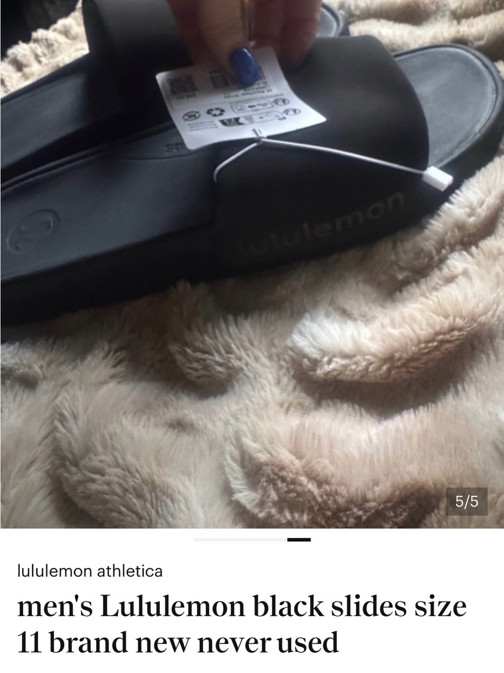 Men's lululemon athletica  Black Slide Sandals - Picture 3 of 5